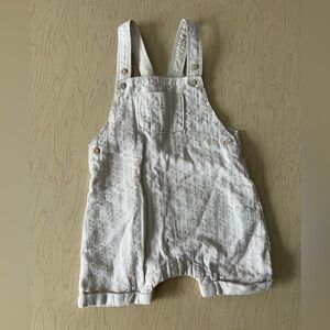 H&M Cream Stripe Overalls 2-4 Months